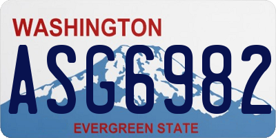 WA license plate ASG6982