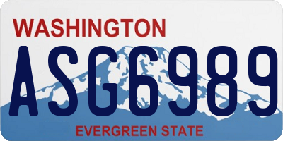 WA license plate ASG6989