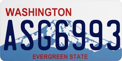 WA license plate ASG6993