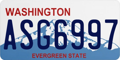 WA license plate ASG6997