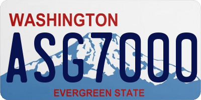 WA license plate ASG7000