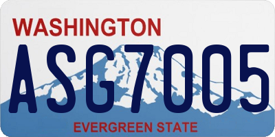 WA license plate ASG7005