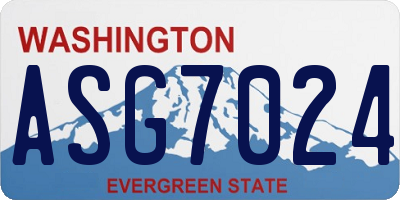 WA license plate ASG7024