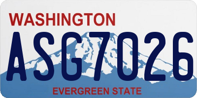 WA license plate ASG7026