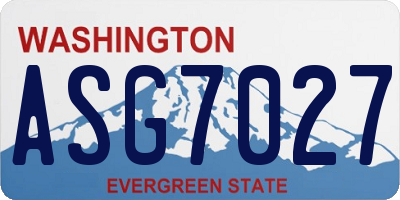 WA license plate ASG7027