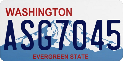 WA license plate ASG7045