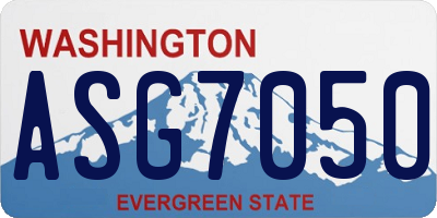 WA license plate ASG7050