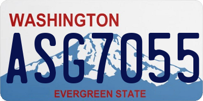 WA license plate ASG7055