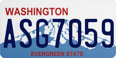 WA license plate ASG7059