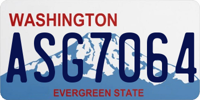 WA license plate ASG7064