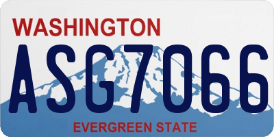WA license plate ASG7066