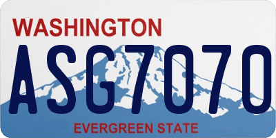 WA license plate ASG7070