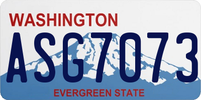 WA license plate ASG7073