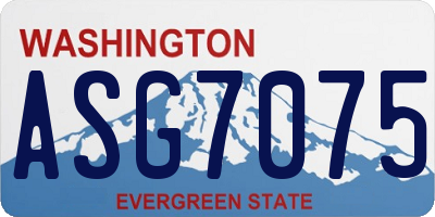 WA license plate ASG7075