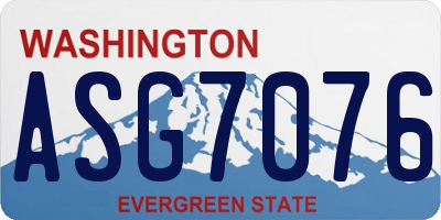 WA license plate ASG7076