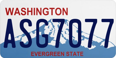 WA license plate ASG7077