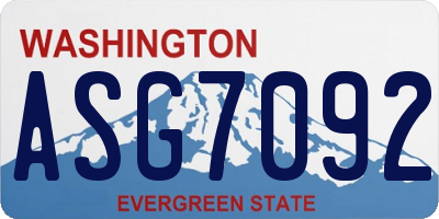 WA license plate ASG7092