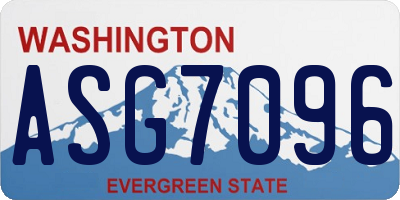 WA license plate ASG7096