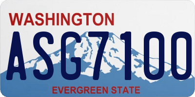 WA license plate ASG7100