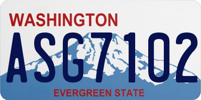 WA license plate ASG7102