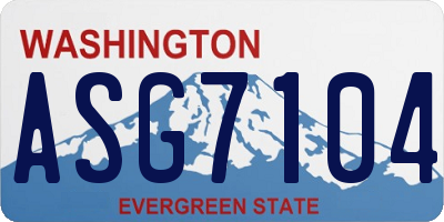 WA license plate ASG7104