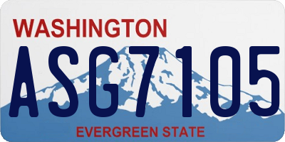 WA license plate ASG7105