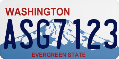WA license plate ASG7123
