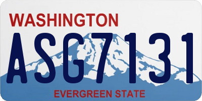 WA license plate ASG7131