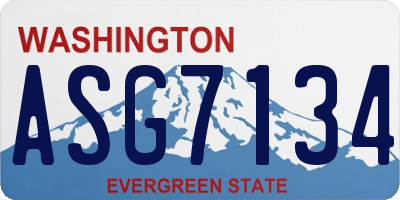 WA license plate ASG7134