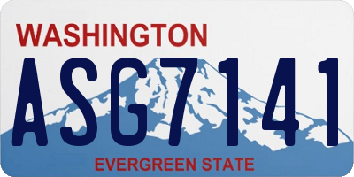 WA license plate ASG7141