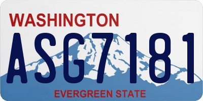 WA license plate ASG7181