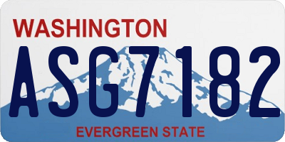 WA license plate ASG7182