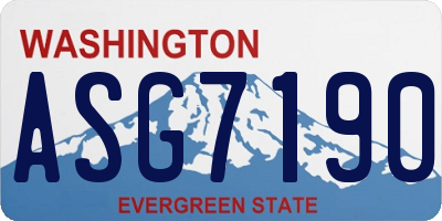 WA license plate ASG7190