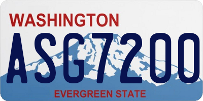 WA license plate ASG7200