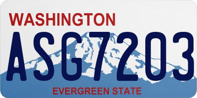 WA license plate ASG7203