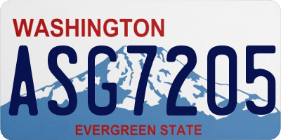 WA license plate ASG7205