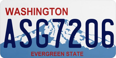 WA license plate ASG7206