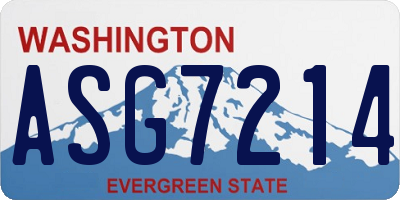 WA license plate ASG7214