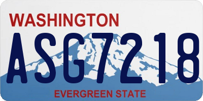 WA license plate ASG7218