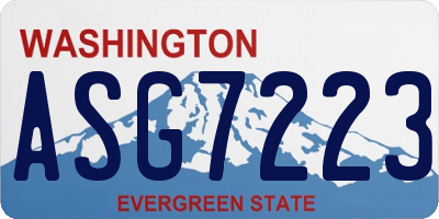 WA license plate ASG7223