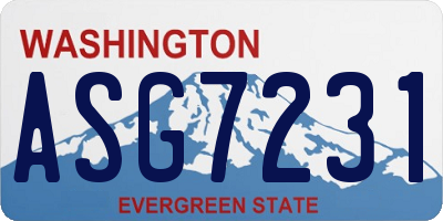WA license plate ASG7231