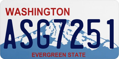 WA license plate ASG7251