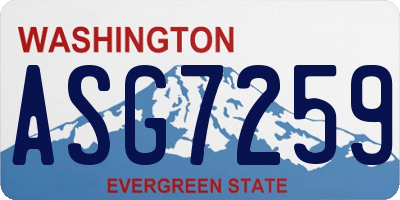 WA license plate ASG7259