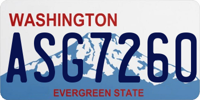 WA license plate ASG7260