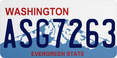 WA license plate ASG7263