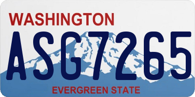 WA license plate ASG7265