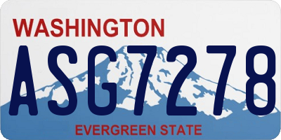 WA license plate ASG7278