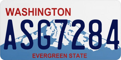WA license plate ASG7284