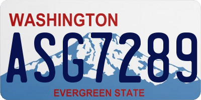 WA license plate ASG7289
