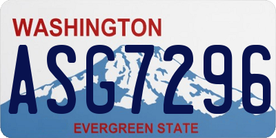 WA license plate ASG7296